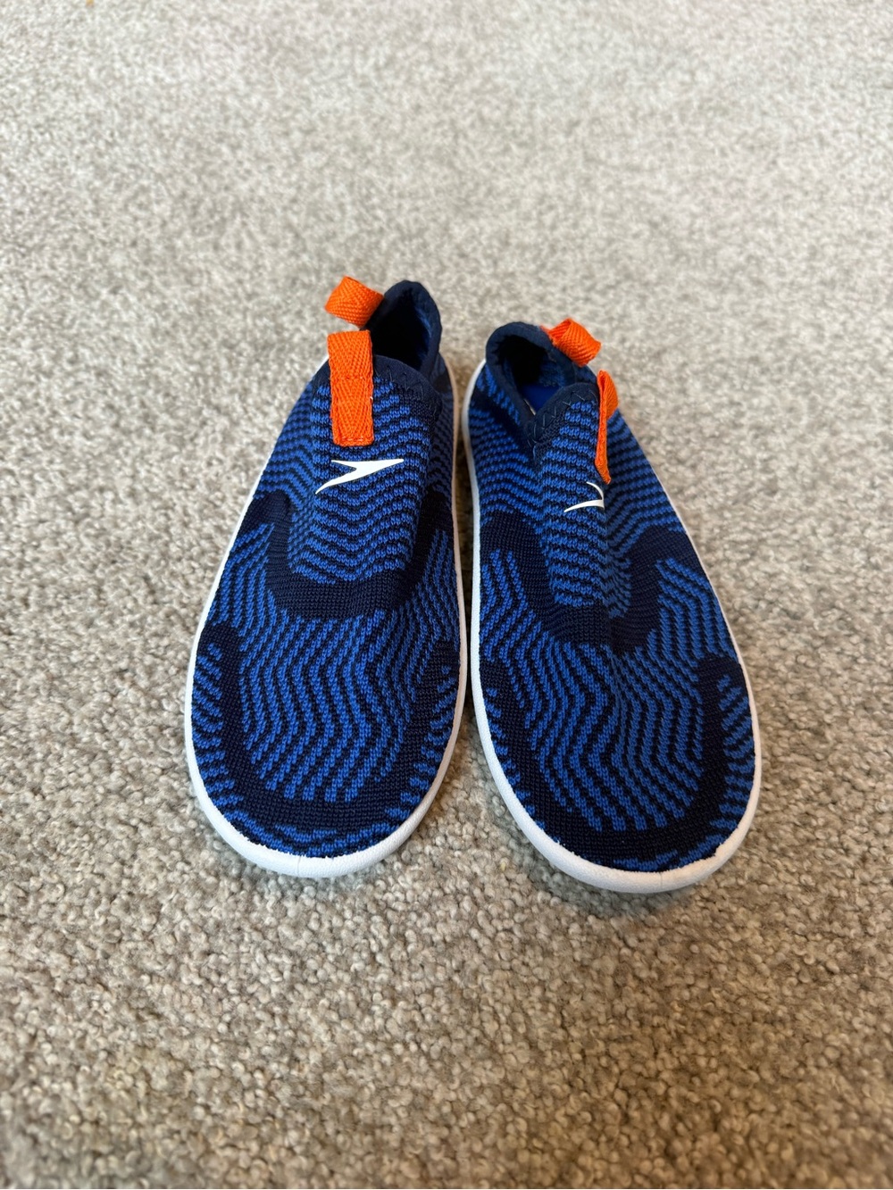 Speedo Kids Navy Blue and Orange Slip-On Water Shoes. Size Small S Junior 13 1